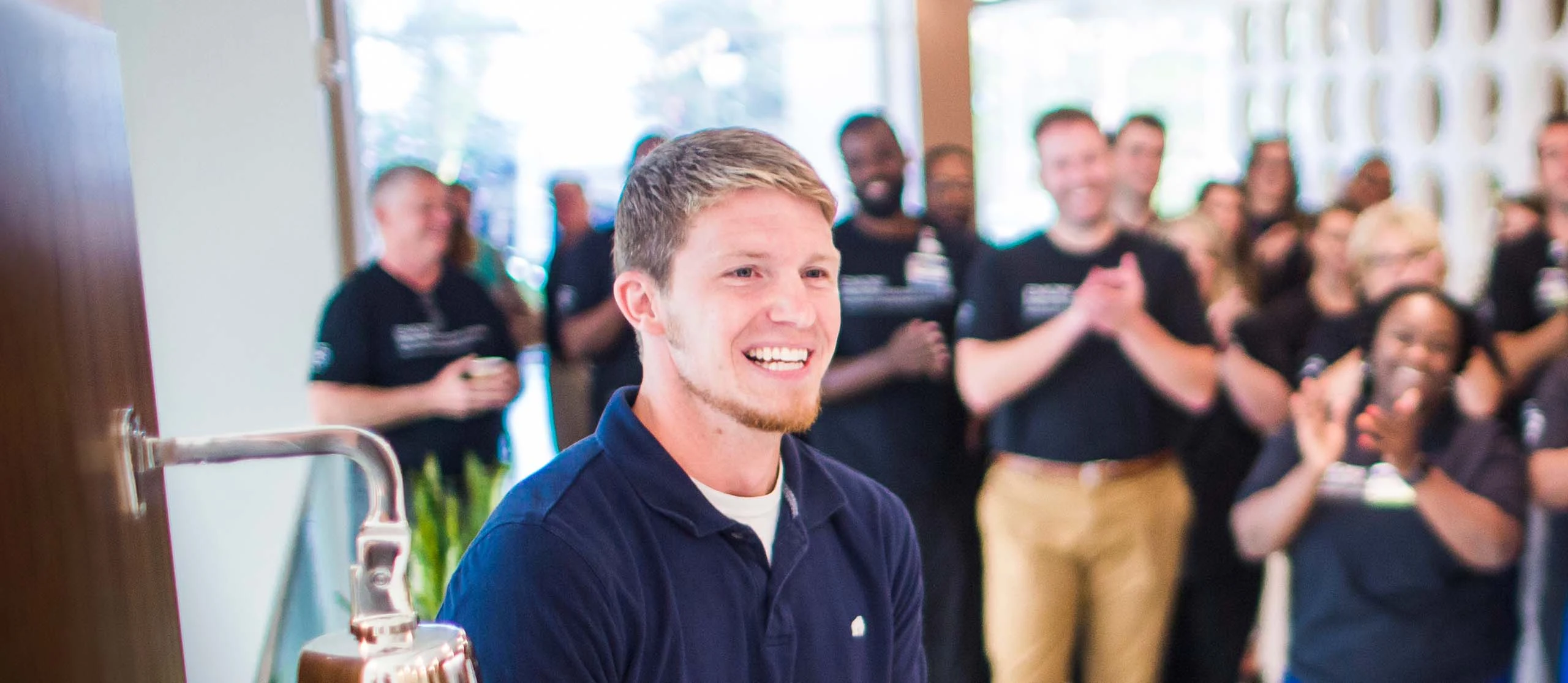 Patient ringing graduation bell