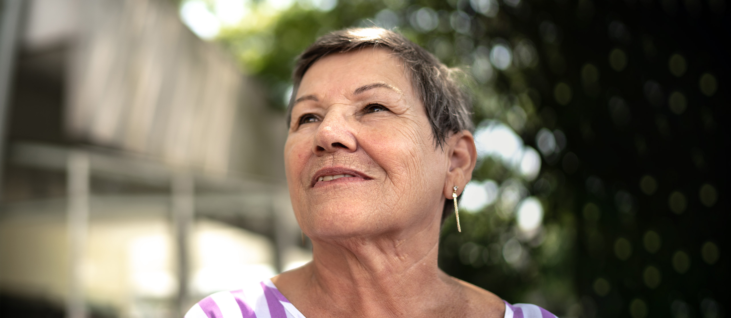 middle aged woman with short hair