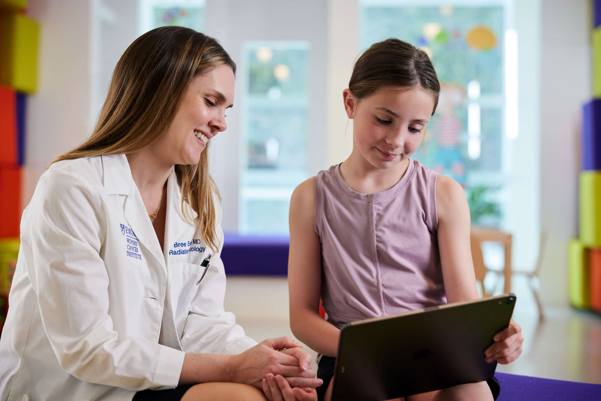 Doctor and child talking